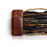 Bracelet avec fermoir bois XL noir doré