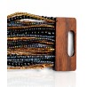 Bracelet avec fermoir bois XL noir doré