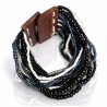 Bracelet avec fermoir bois XL noir blanc
