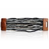 Bracelet avec fermoir bois XL noir blanc