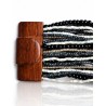 Bracelet avec fermoir bois XL noir blanc