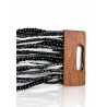 Bracelet avec fermoir bois XL noir blanc
