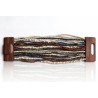 Bracelet avec fermoir bois XL crème marron bleu