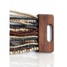 Bracelet avec fermoir bois XL crème marron bleu