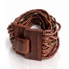 Bracelet avec fermoir bois XL marron cuivre
