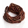 Bracelet avec fermoir bois XL marron cuivre