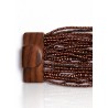 Bracelet avec fermoir bois XL marron cuivre