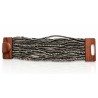 Bracelet avec fermoir bois argenté multi perles
