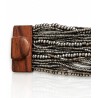 Bracelet avec fermoir bois argenté multi perles