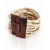 Bracelet avec fermoir bois XL beige crème