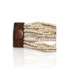 Bracelet avec fermoir bois XL beige crème