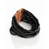 Bracelet avec fermoir bois XL noir