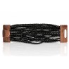 Bracelet avec fermoir bois XL noir