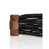 Bracelet avec fermoir bois XL noir