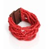 Bracelet avec fermoir bois XL rouge corail