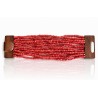 Bracelet avec fermoir bois XL rouge corail