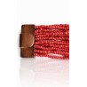 Bracelet avec fermoir bois XL rouge corail