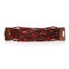 Bracelet avec fermoir bois XL rouge et argenté