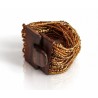 Bracelet avec fermoir bois doré multi perles