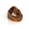 Bracelet avec fermoir bois XL doré multiperles