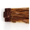 Bracelet avec fermoir bois XL doré multiperles