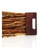 Bracelet avec fermoir bois XL doré multiperles