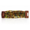 Bracelet avec fermoir bois XL multicolore vert bleu