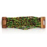 Bracelet avec fermoir bois XL vert olive marron