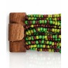 Bracelet avec fermoir bois XL vert olive marron