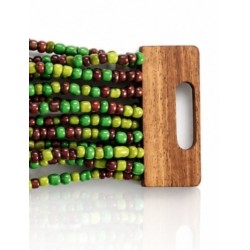 Bracelet avec fermoir bois XL vert olive marron