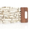 Bracelet avec fermoir bois XL blanc transparent
