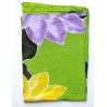 Paréo vert fleur jaune mauve 1