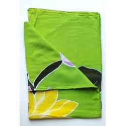 Paréo vert fleur jaune mauve