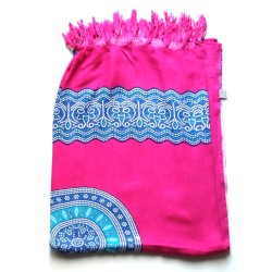 Paréo rose mandala bleu