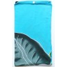 Paréo XXL bleu turquoise fleur jaune violet