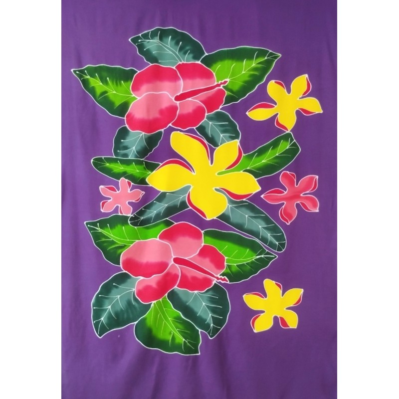 Paréo violet hibiscus