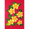 Paréo rouge fleur de tiaré jaune