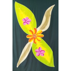 Paréo vert kaki fleur jaune