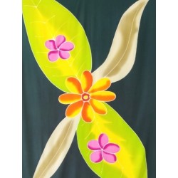 Paréo vert kaki fleur jaune