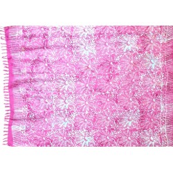 Paréo violet motif bleu ciel