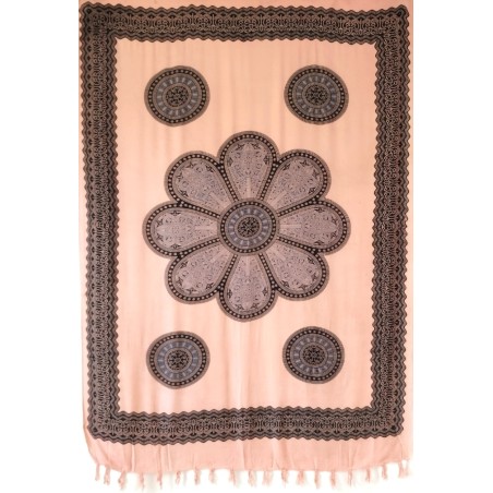 Paréo rose et noir Mandala Paréo rose et noir Mandala