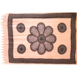 Paréo rose et noir Mandala