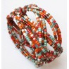 Bracelet femme torsadé orange bleu rouge
