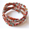 Bracelet femme torsadé orange bleu rouge