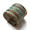 Bracelet femme Manchette doré et turquoise