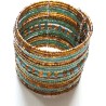 Bracelet femme Manchette doré et turquoise