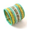 Bracelet femme manchette vert anis