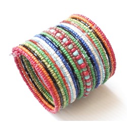 Bracelet femme manchette multicolore