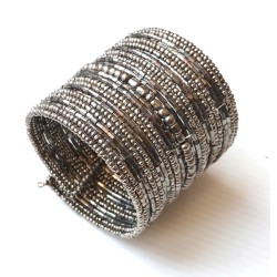 Bracelet femme manchette argenté
