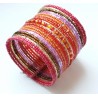 Bracelet femme manchette rose orange rouge